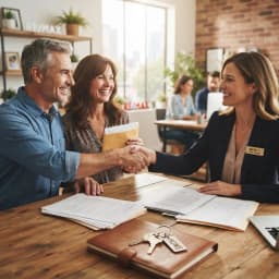 A homeowner shaking hands at a successful cash closing