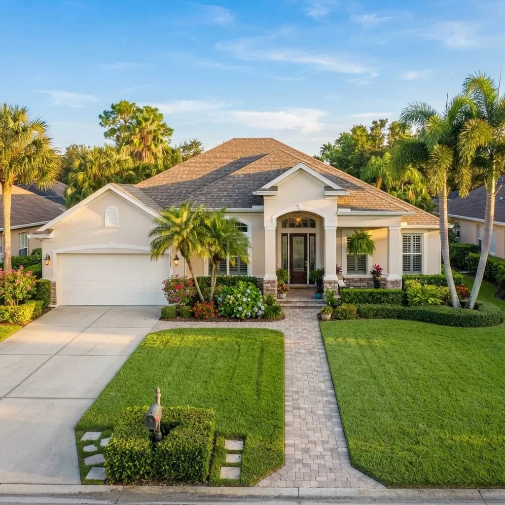 A bright, well-kept Florida home with palm trees ready for a fast cash sale
