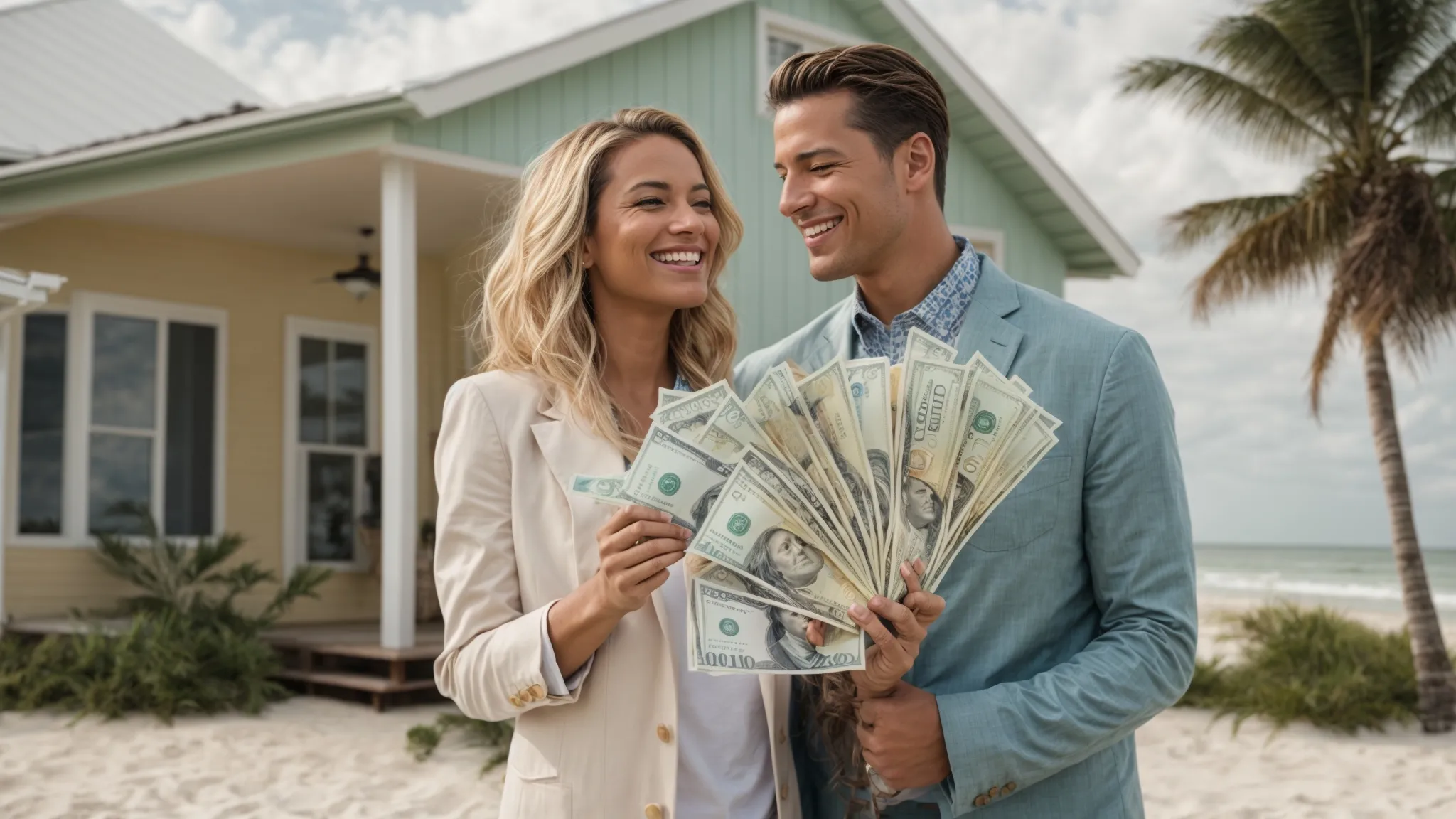 users 7dd1dc79 7cb9 40c2 b5f8 d0e040fa311b generations 81f99e9e 508f 42bb bbdb 824d894fccd4 PhotoReal Create an image showcasing a smiling couple in front 2 1